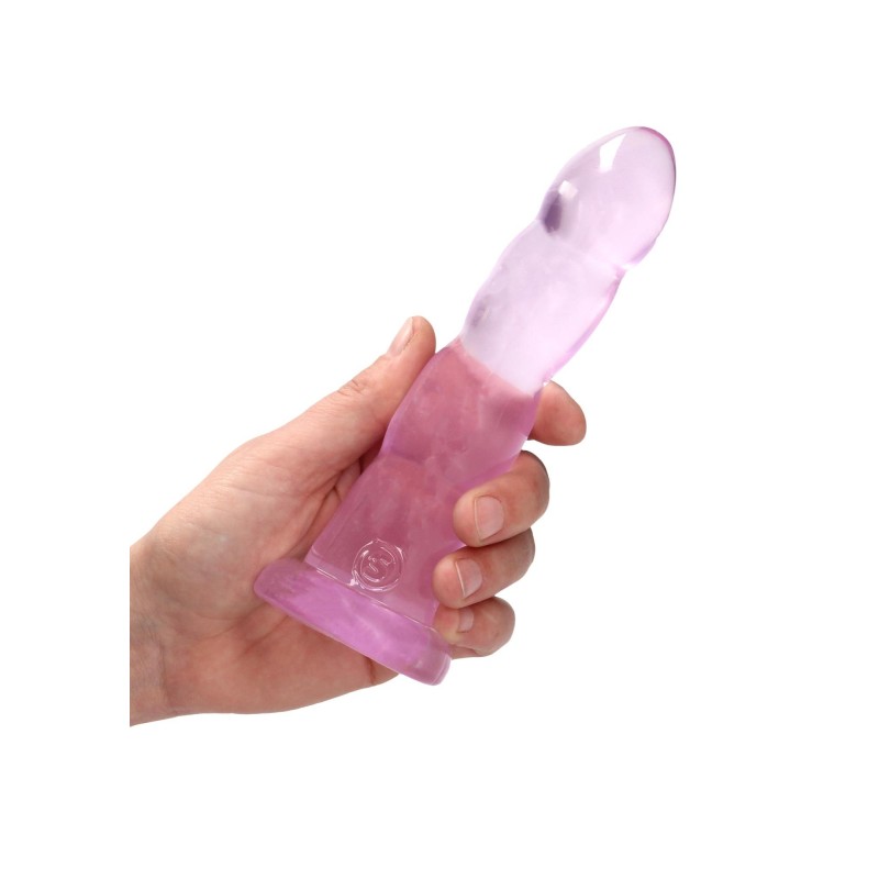 Różowe żelowe silikonowe dildo z przyssawką 18 cm